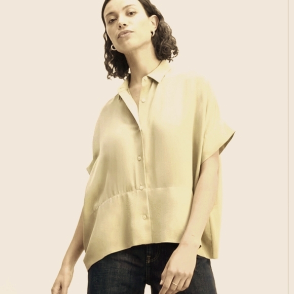 Everlane Tops - EVERLANE Silk square shirt blouse.